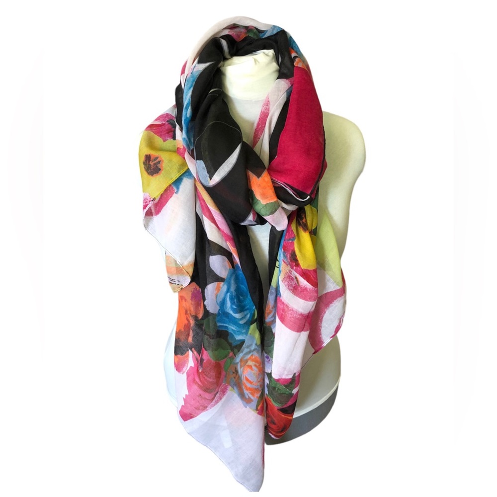 Desigual Black & White Multicoloured Flowers